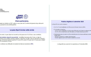 Des changements dans les aides financières pour les jeunes licenciés : Pass'Sport