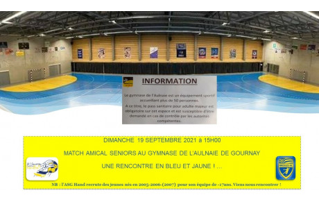 Une rencontre amicale pour lancer la saison des Seniors